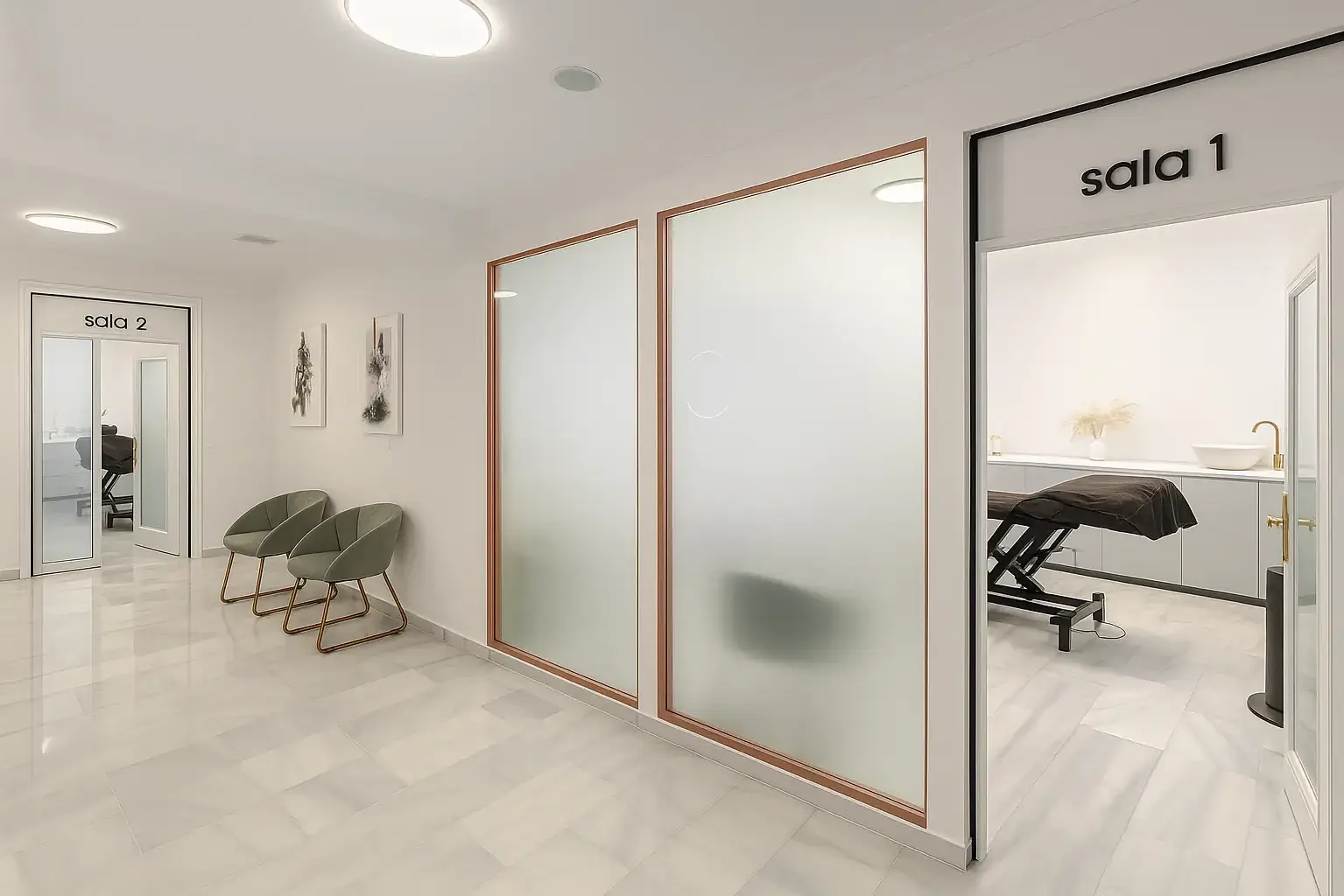 Interior del centro de micropigmentación en Salamanca Lorena González, con salas de tratamiento modernas y ambiente profesional.